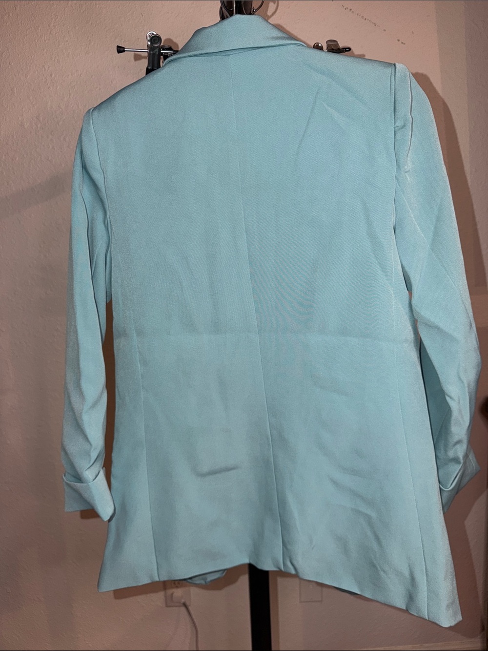 Zenana Outfitters Mint Blue Open-Front Blazer - Picture 4 of 4